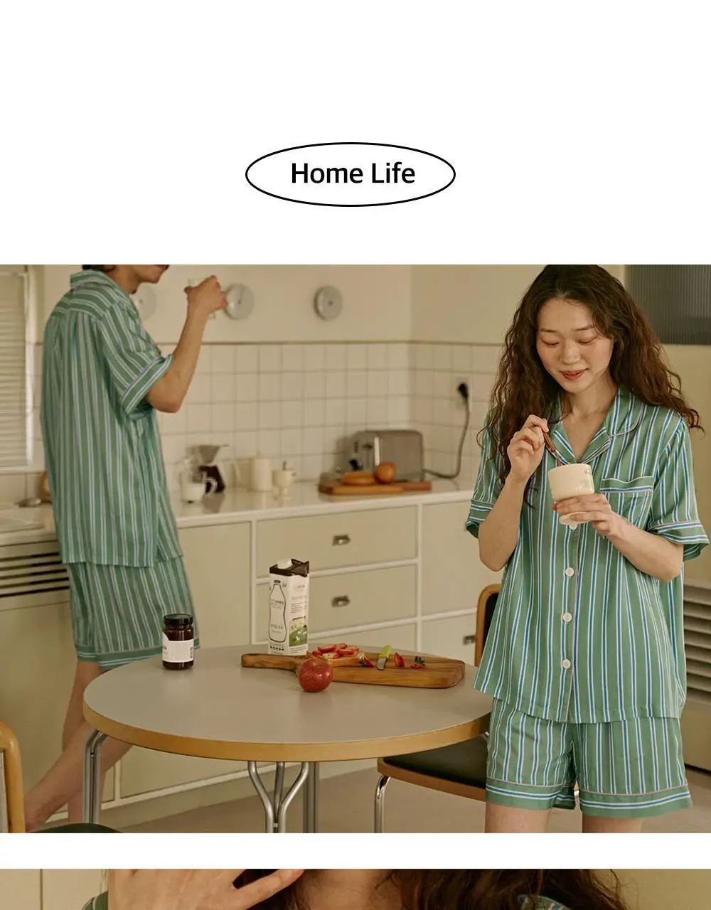 보웰 [BWTZ] 데이오프 비스코스 100% 파자마 반소매세트 그린스트라이프 3종 상세페이지 28
